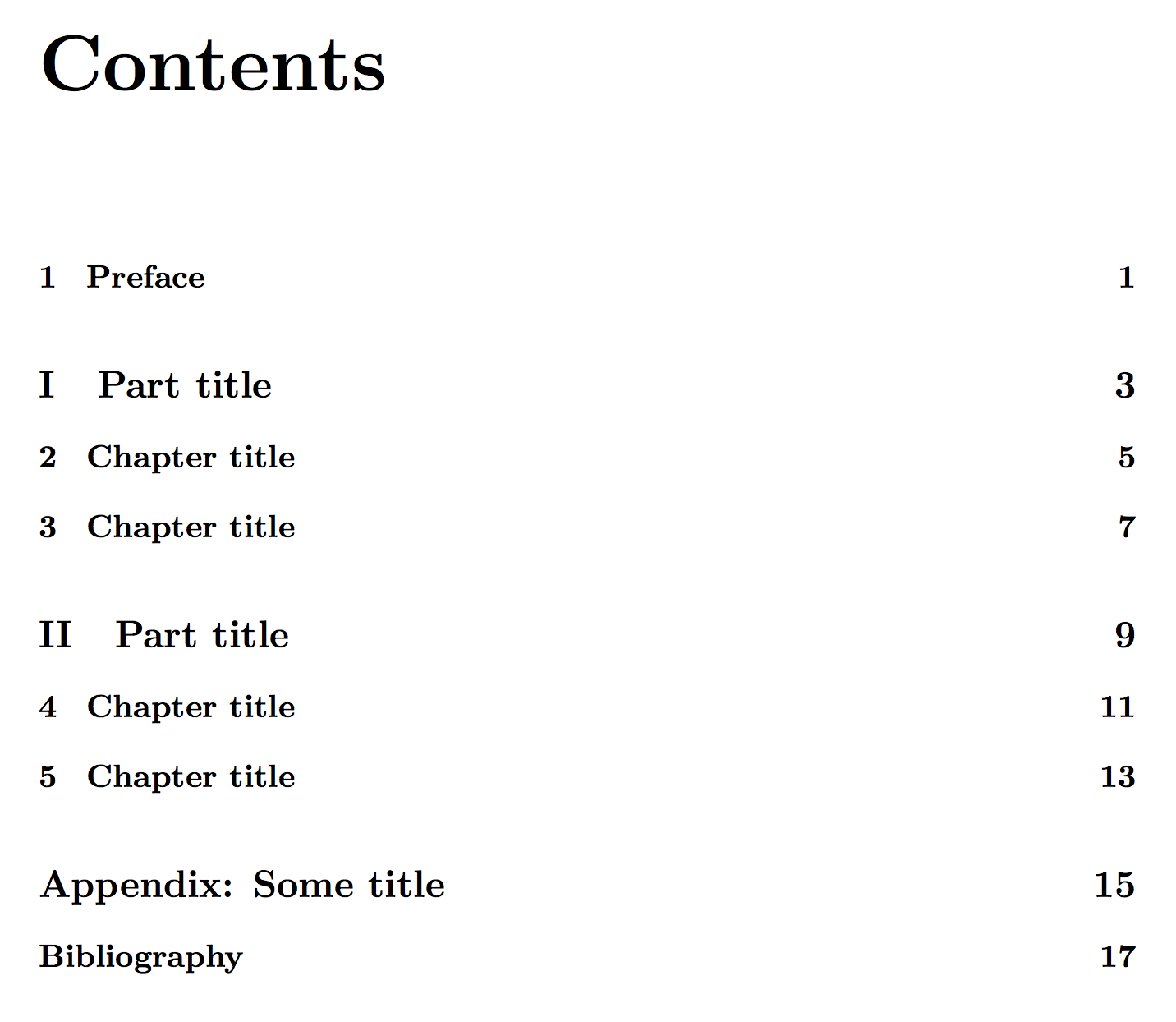 Appendix table of contents latex