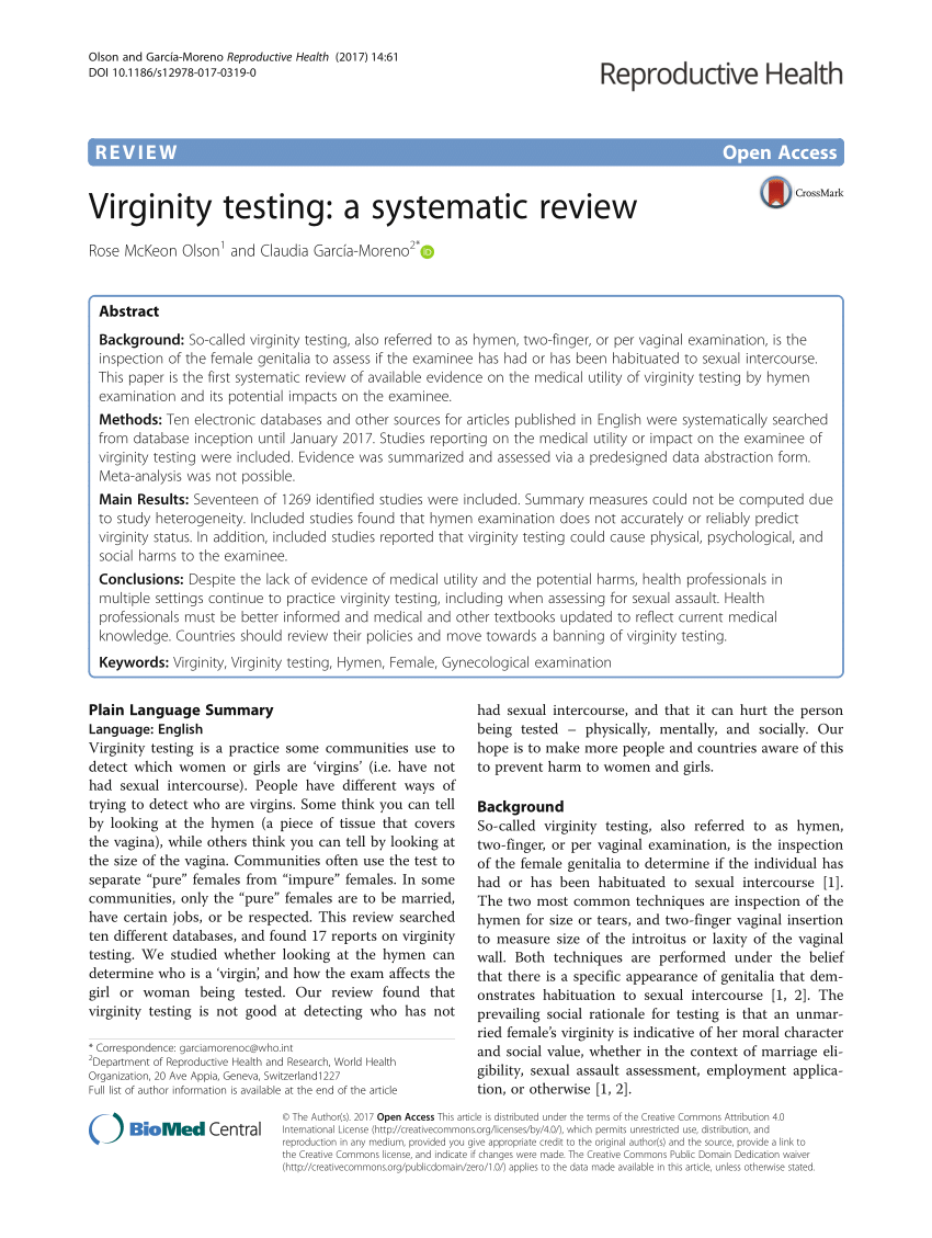 Scientific value of virginity