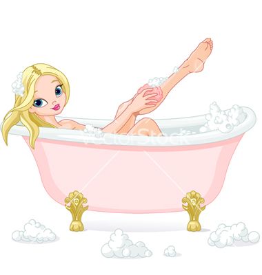 Young teen girl bath time
