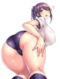 Anime girl spreading butt