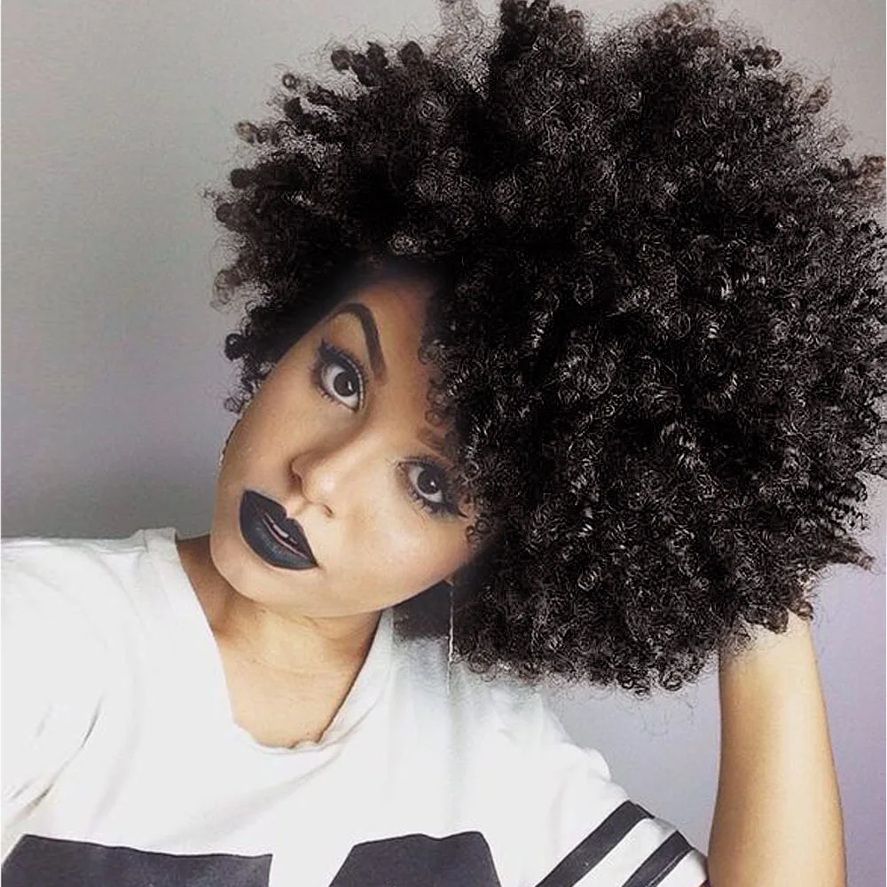 Short natural hair wigs for black women