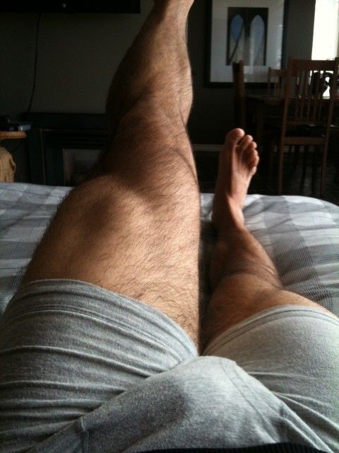 Hot hairy man legs