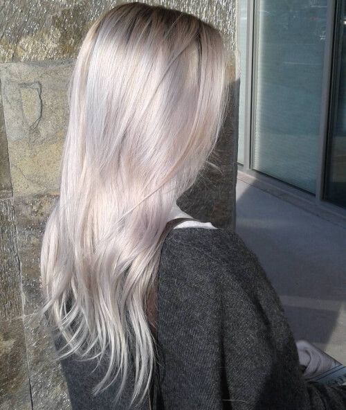 Silver and platinum blonde hair color