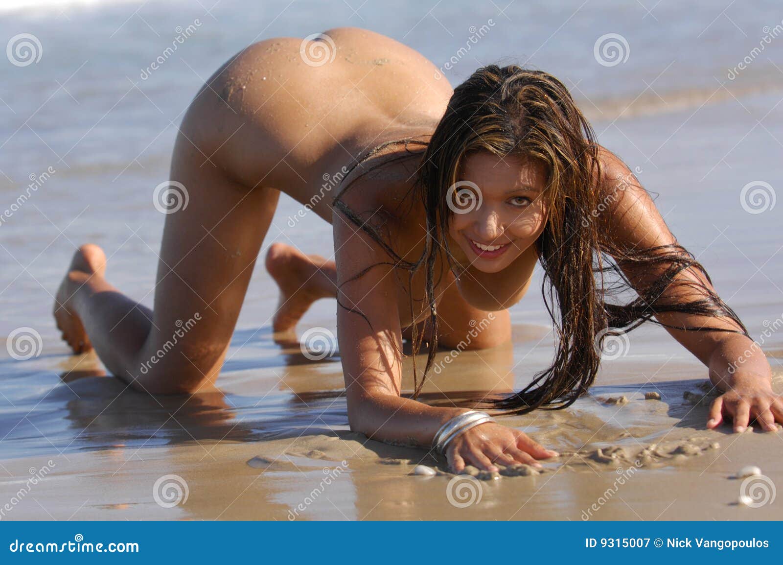 Nude girls on beach