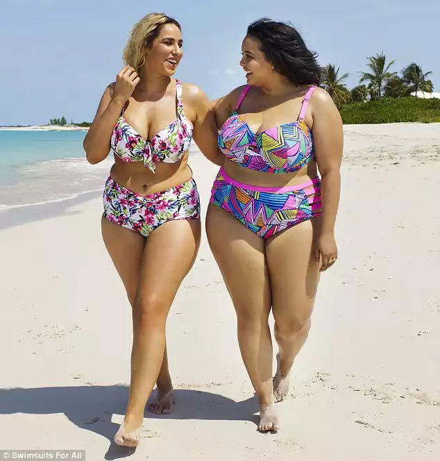 Curvy girls at the beach