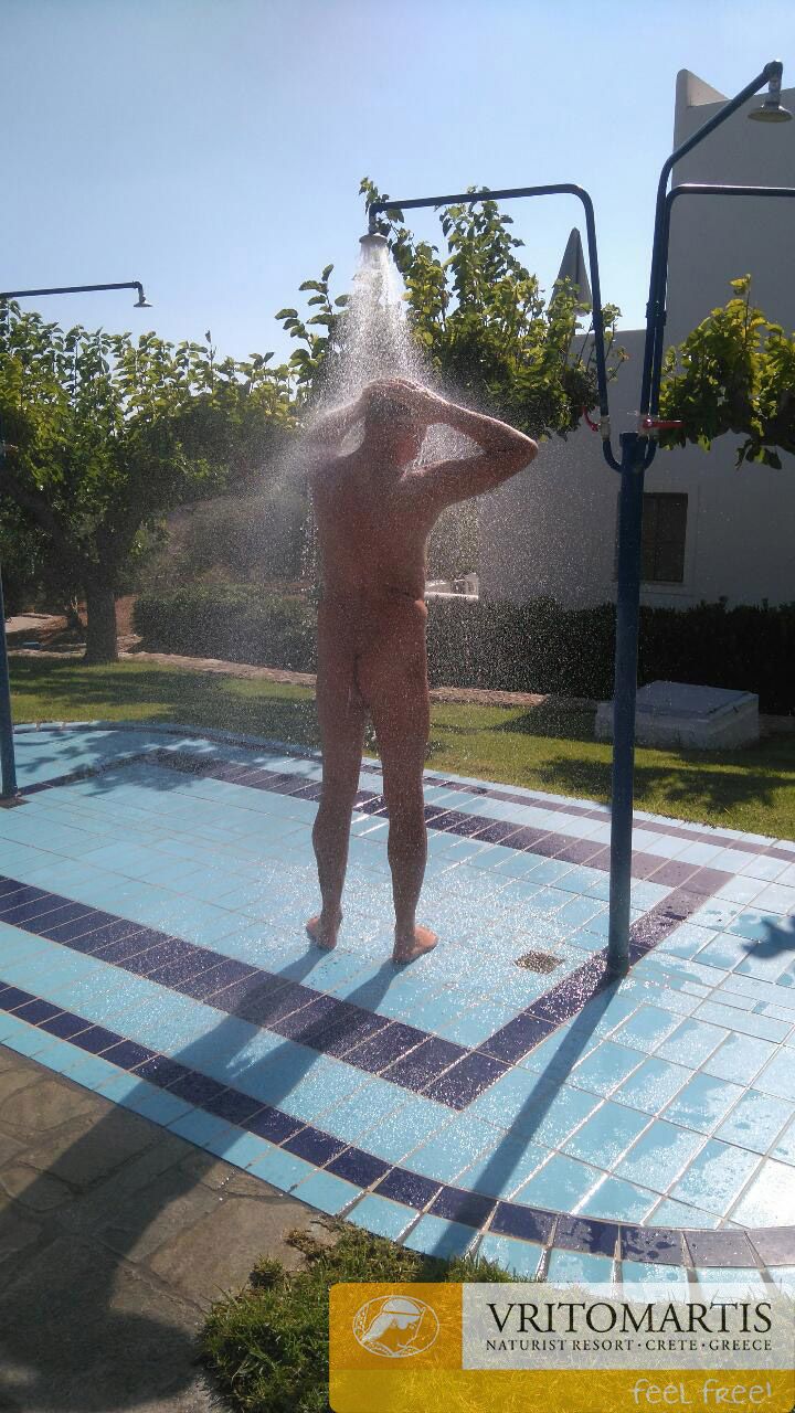 Shower and nudist pool