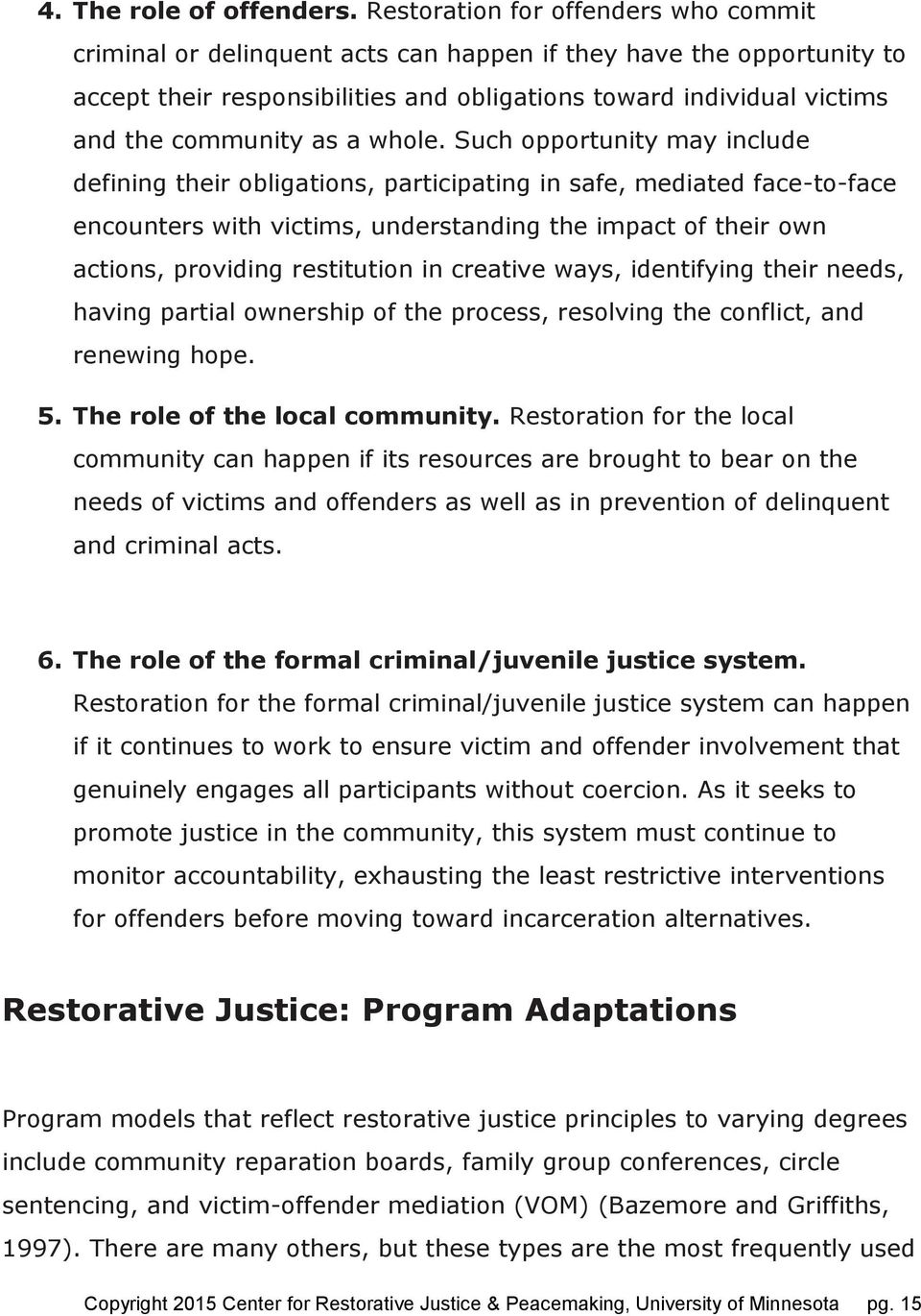 Offender requirements for adult victim- offender mediation