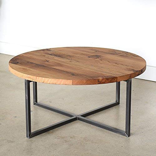 Reclaimed wood oval coffee table