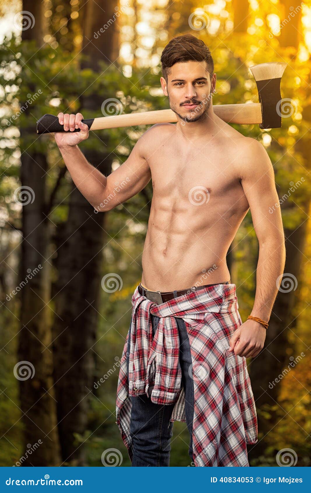 Sexy naked lumberjack men