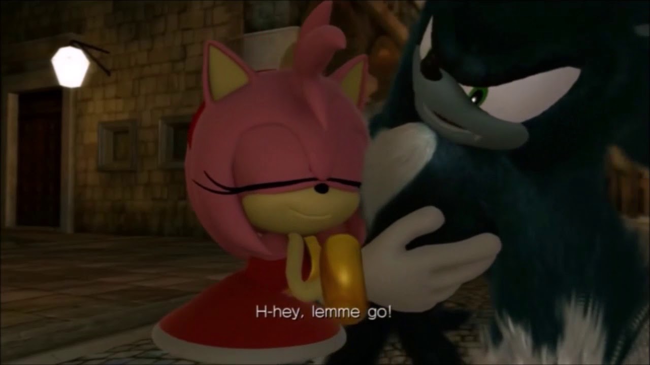 Sonic and amy hugging