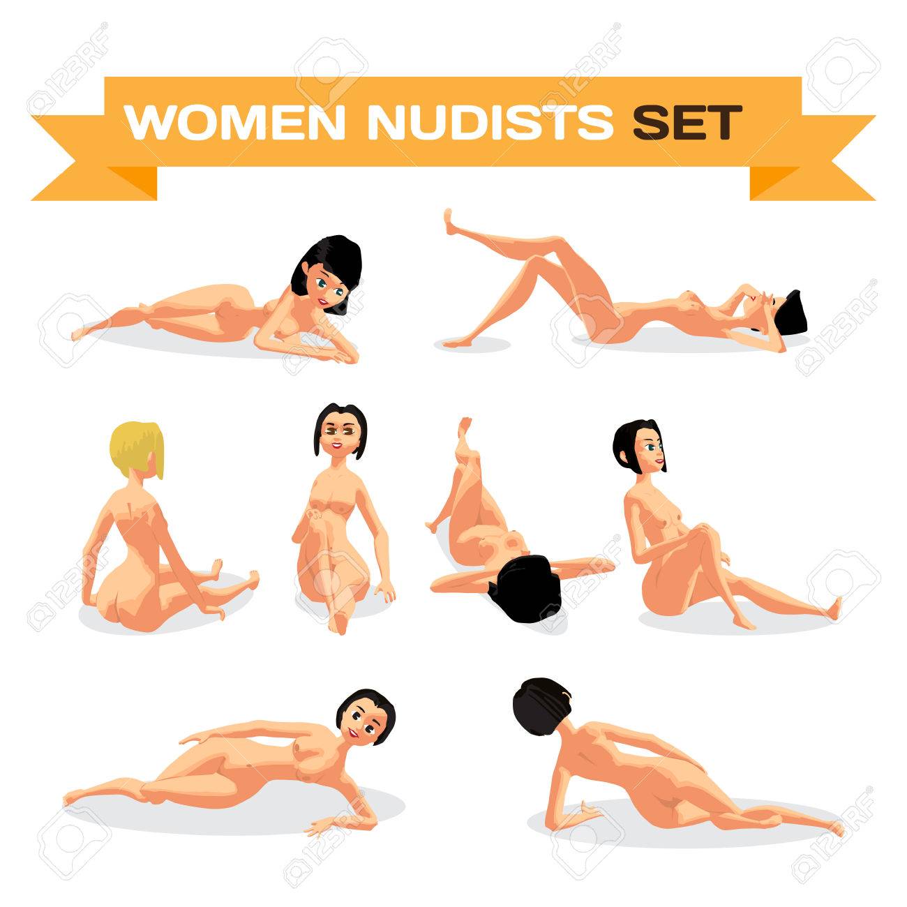 Women nude sun bathing