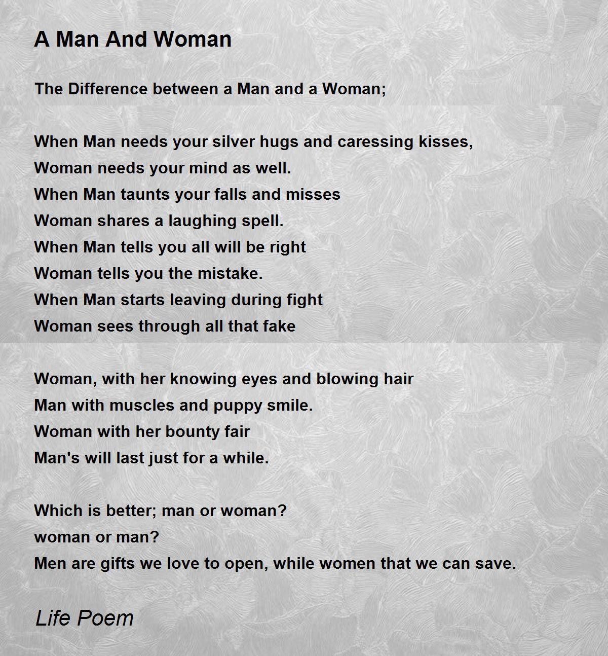 Poems about men and women