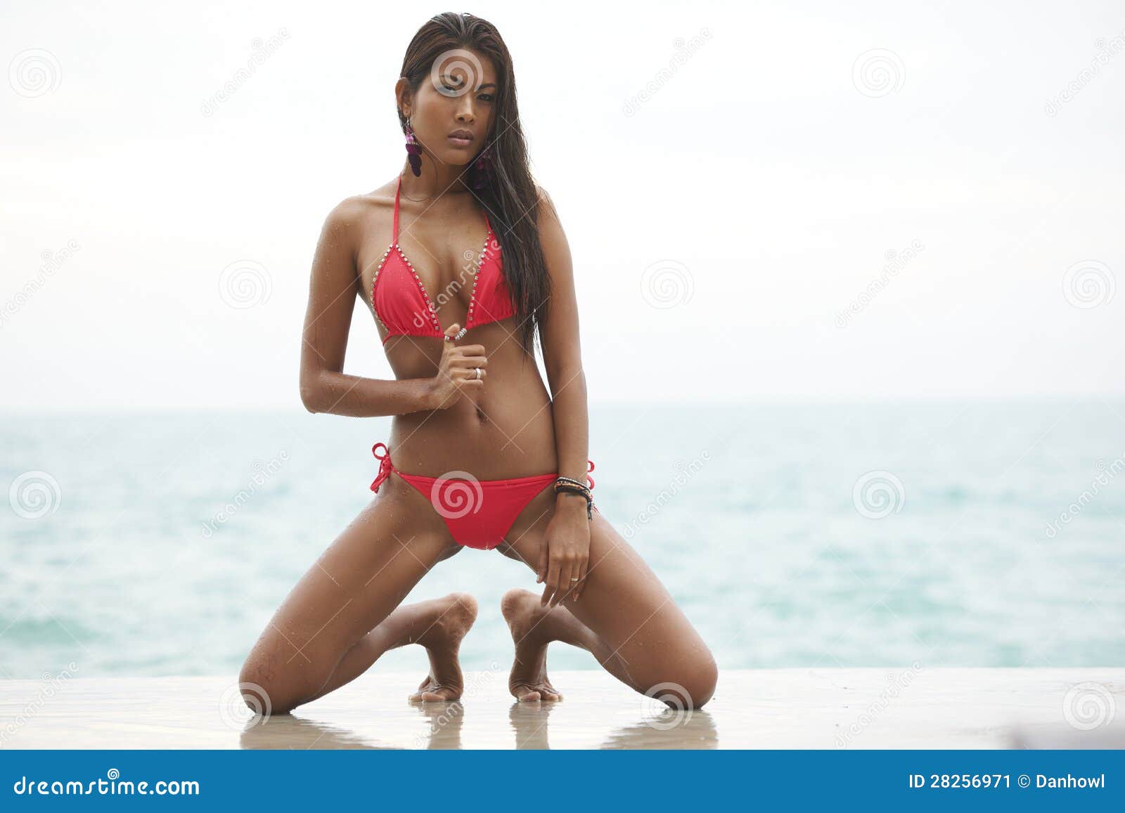Model bikini woman in