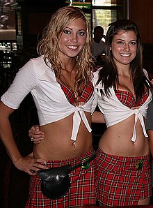 Hot tilted kilt waitresses