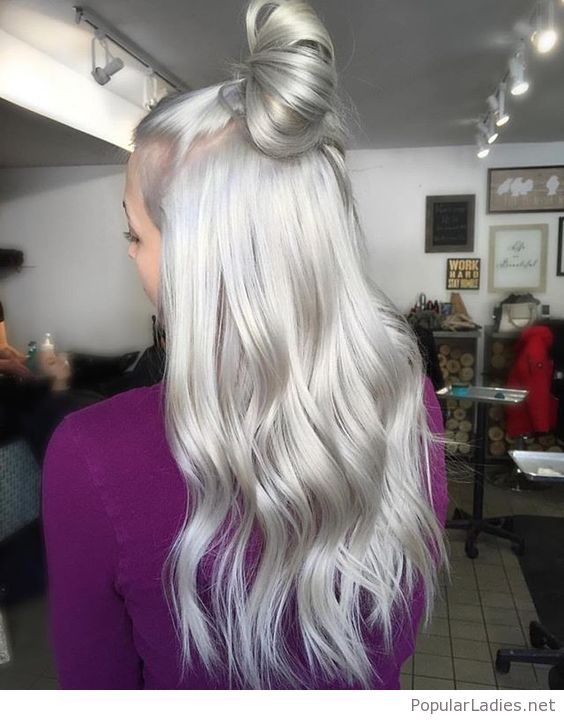 Silver and platinum blonde hair color