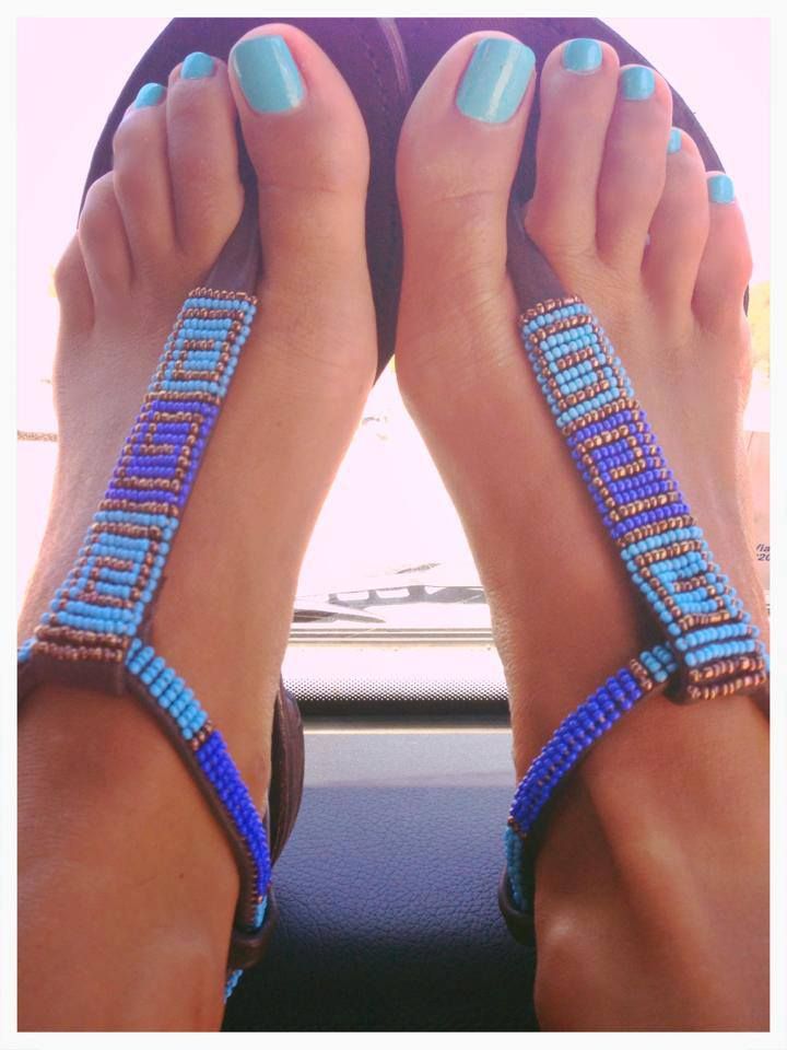 Toenails blue sexy feet
