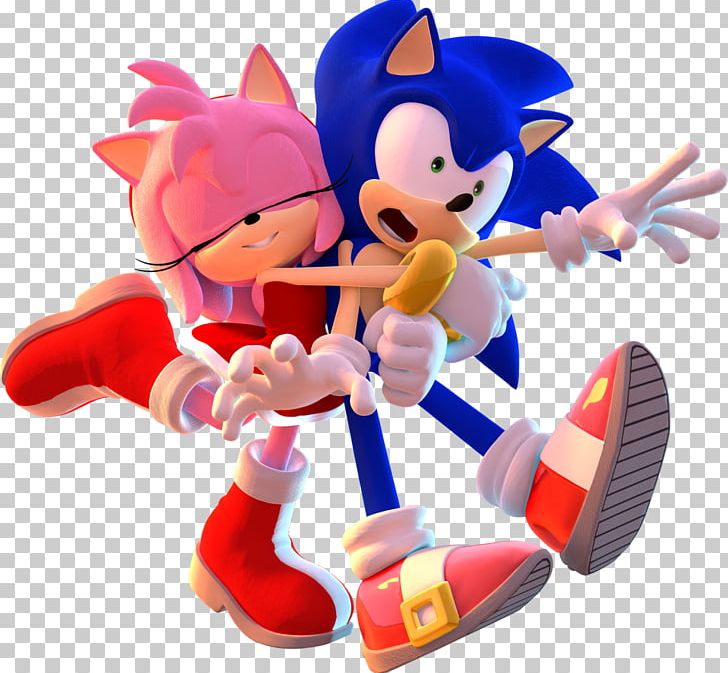 Sonic and amy hugging