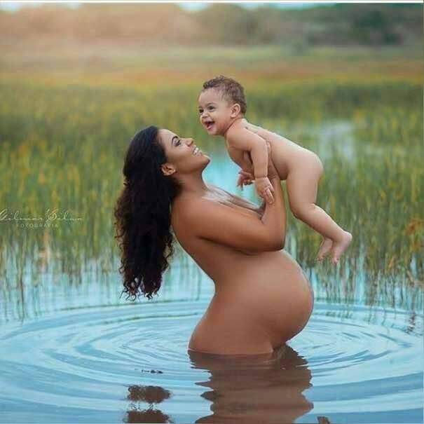 Women who are pregnant posing naked