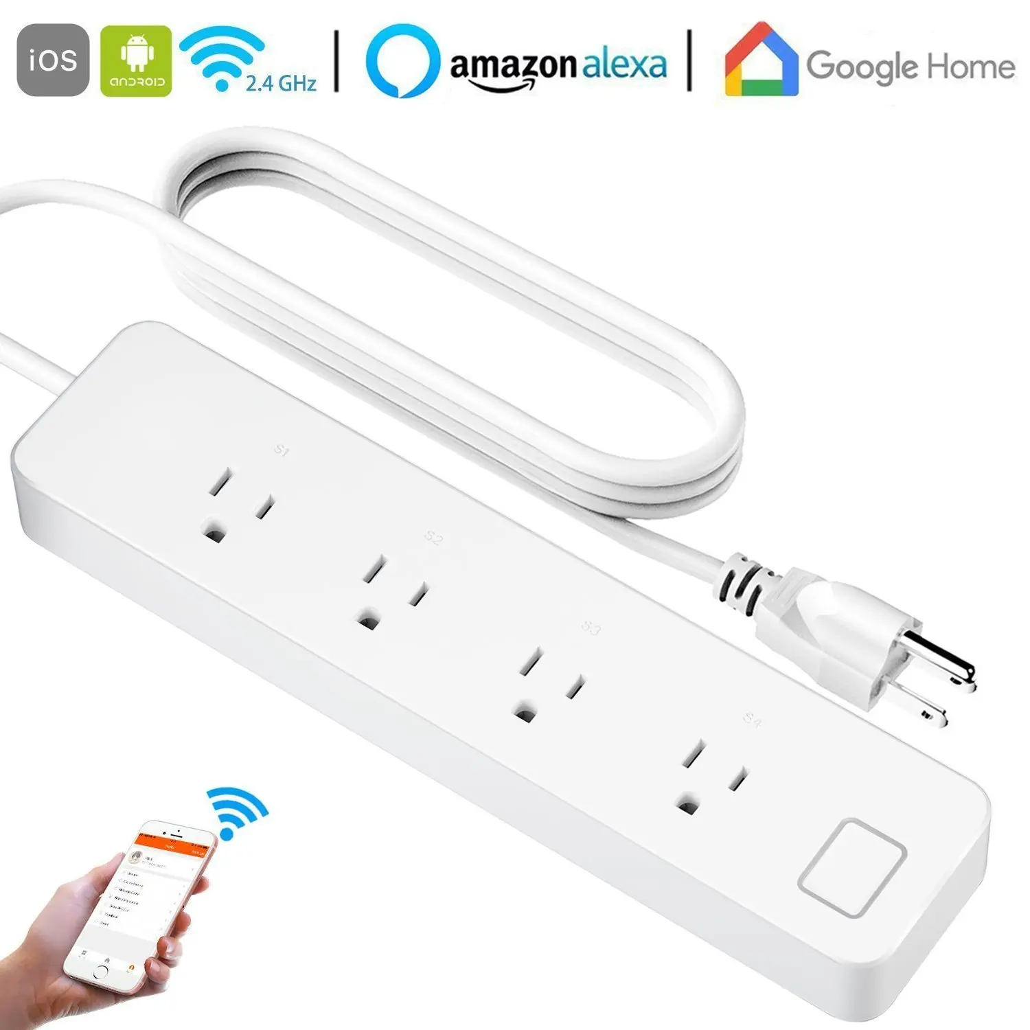 Power strip with individually switched outlets