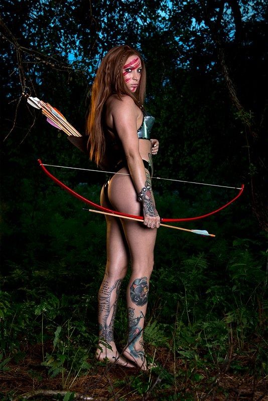 Nude sexy archer girl