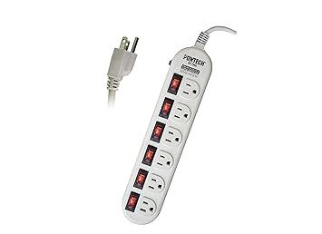 Power strip with individually switched outlets
