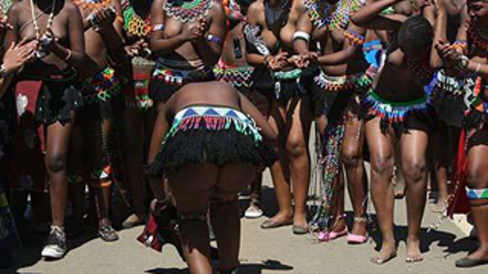 Zulu dance traditional up leg showing panty