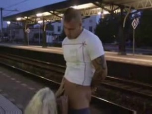 Sucking cock on a train